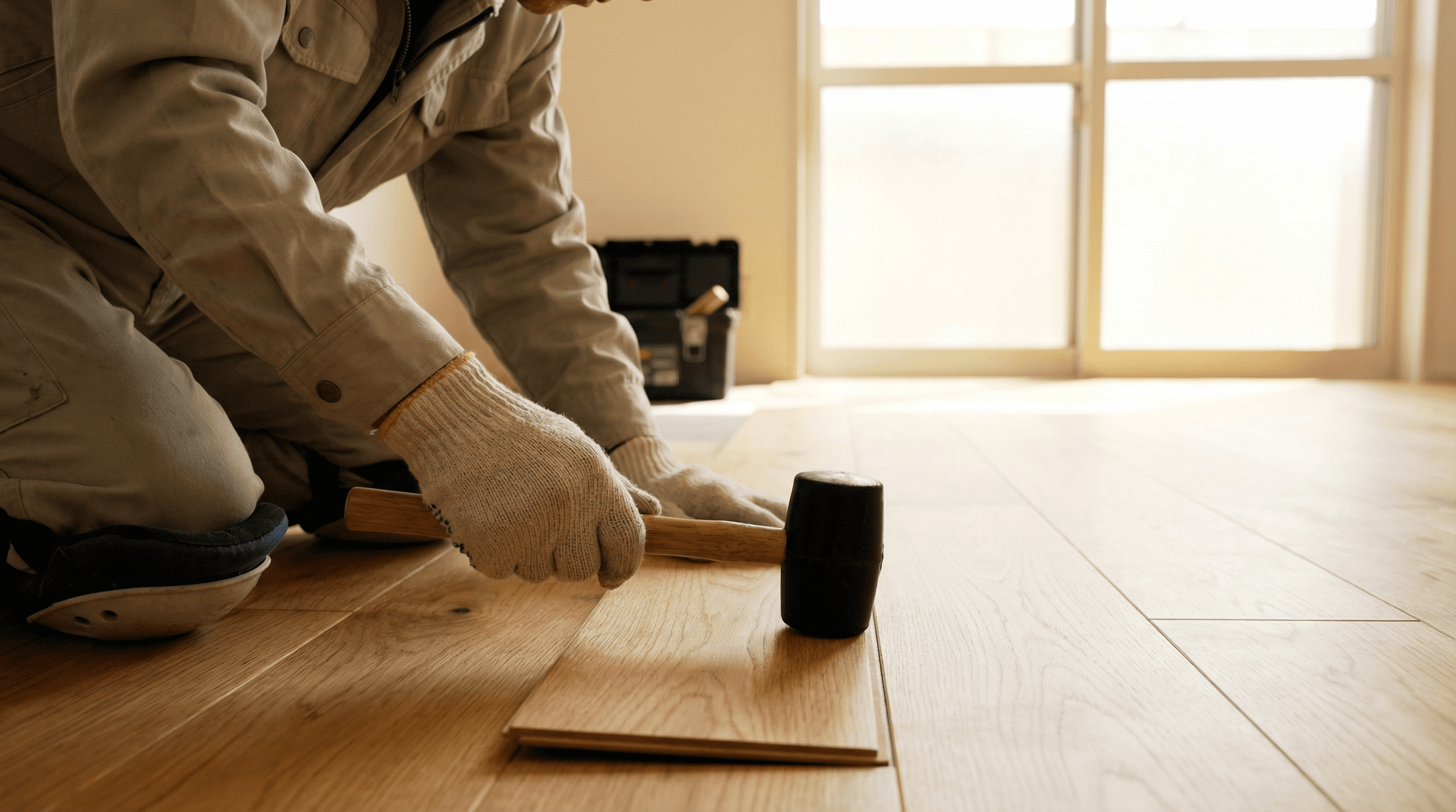 職人が丁寧に施工している様子